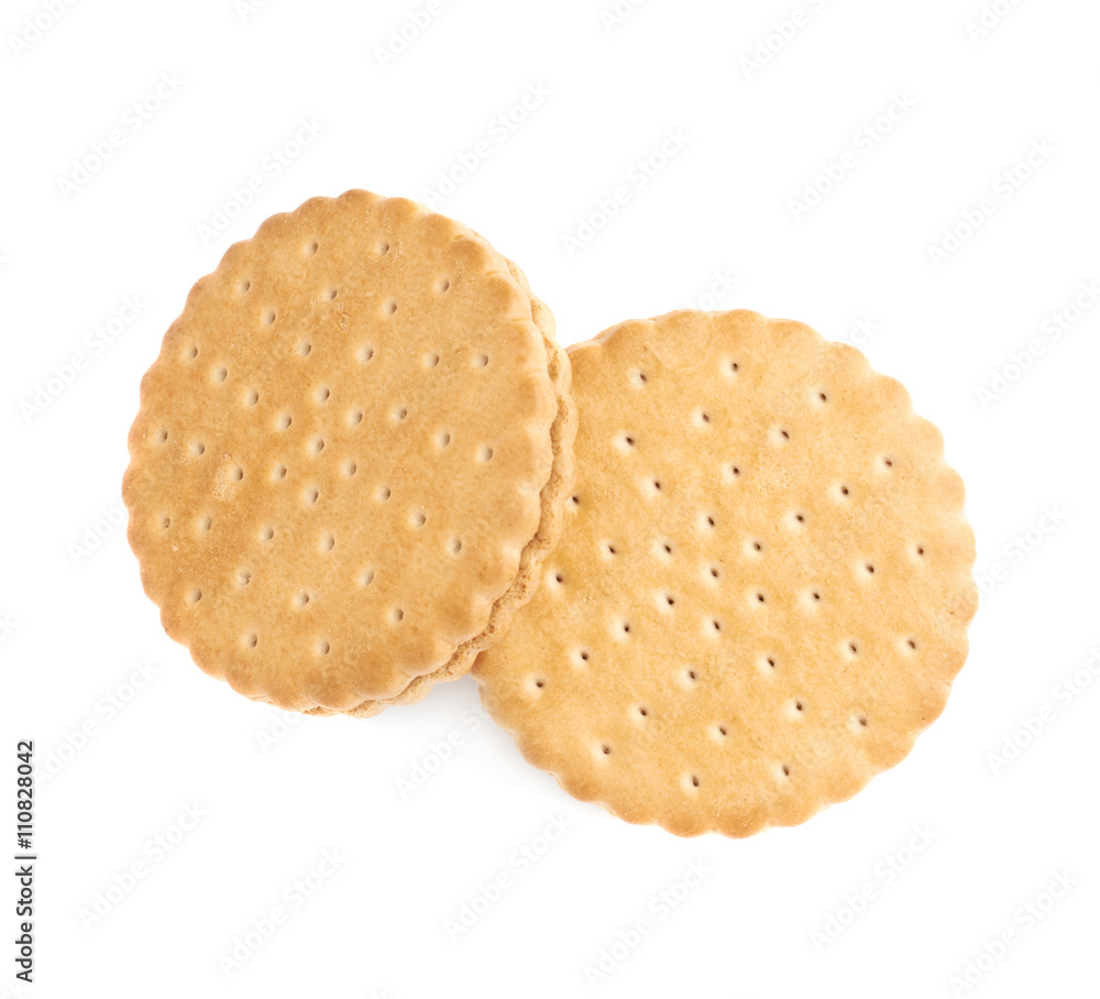 Pile of cookies isolated over the white background Pile of cookies isolated over the white background