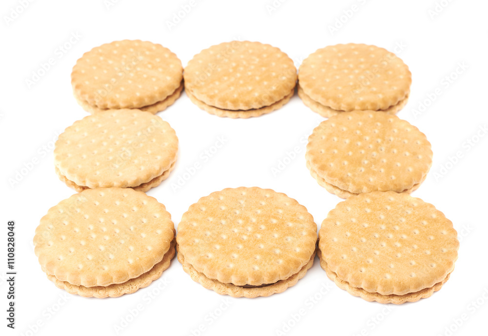 Pile of cookies isolated over the white background Pile of cookies isolated over the white background