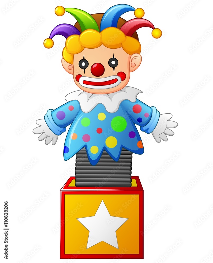 clown jumping out from a box clown jumping out from a box