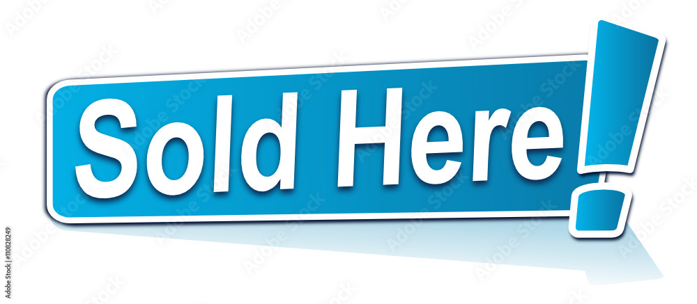 Fotografia sold here blue