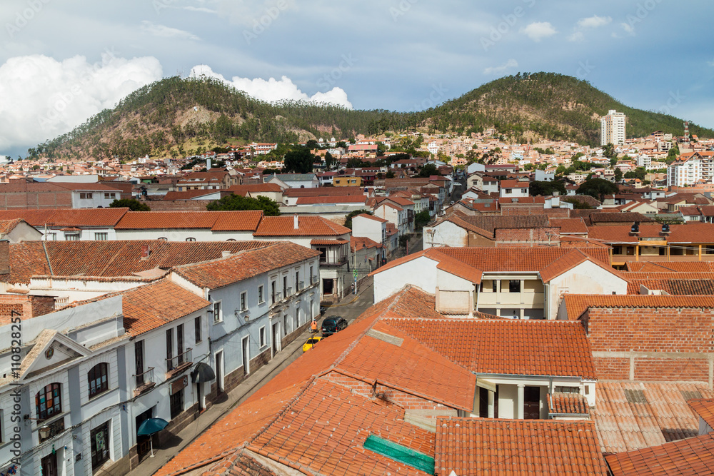 Aerial view of Sucre, capital of Bolivia