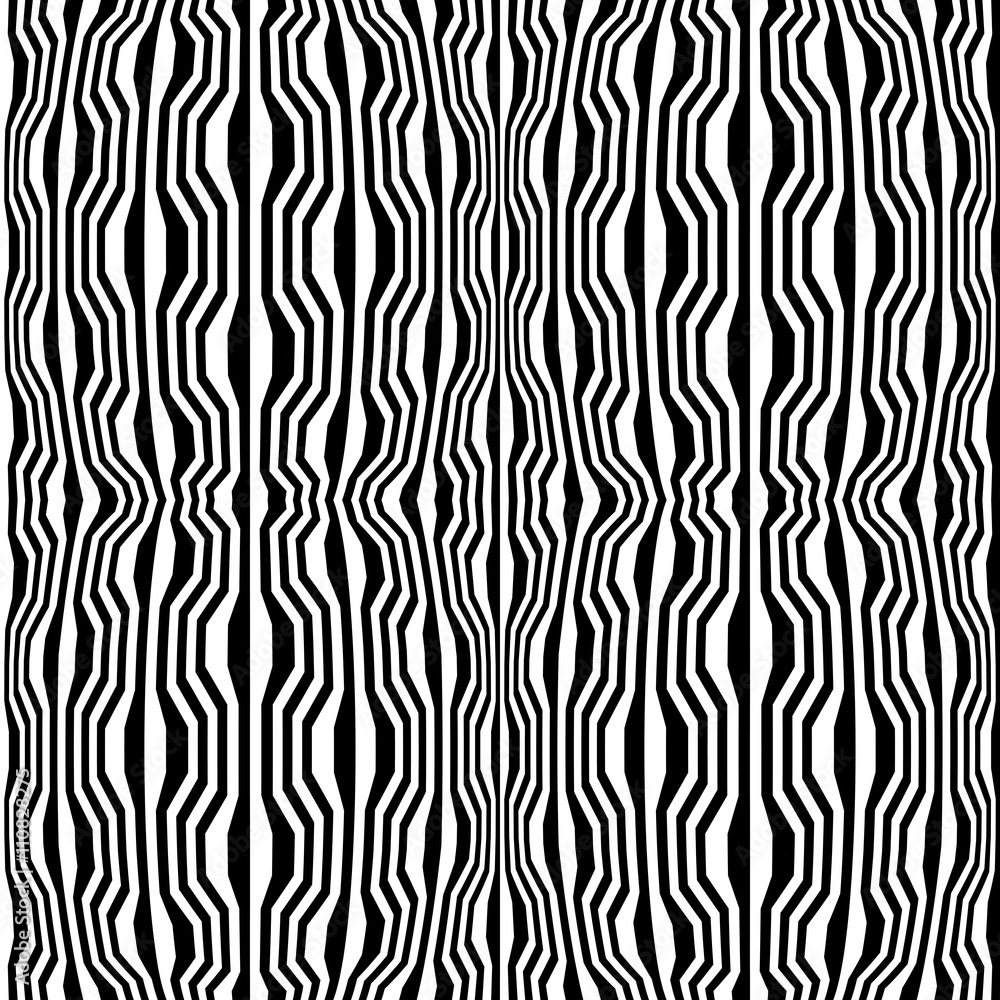 Vector hipster abstract geometry trippy pattern with stripes , black and white seamless geometric background, subtle pillow and bad sheet print, creative art deco, simple wood texture, fashion design Vector hipster abstract geometry trippy pattern with stripes , black and white seamless geometric background, subtle pillow and bad sheet print, creative art deco, simple wood texture, fashion design