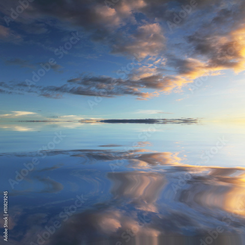 Fototapeta Naklejka Na Ścianę i Meble -  Background image from colorful sky and beautiful water reflection