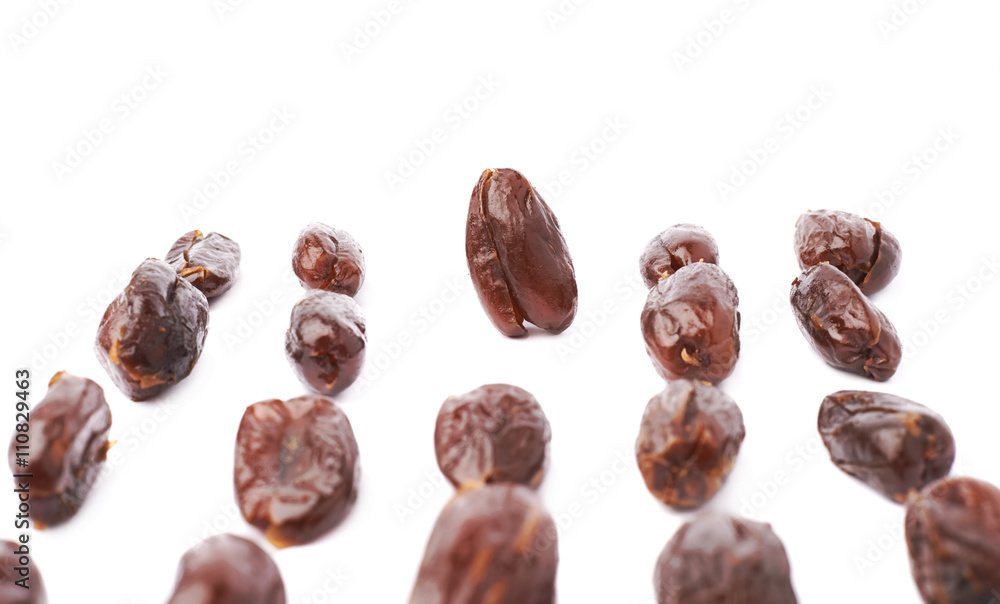 Date fruit over isolated white background surface Date fruit over isolated white background surface