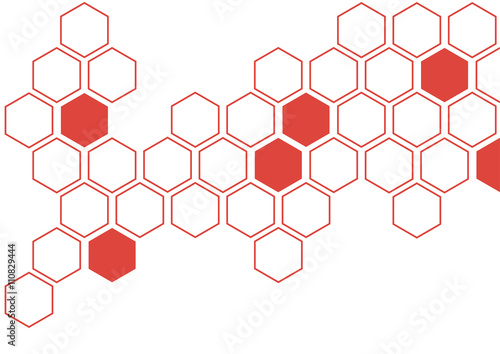 fiesta red hexagon white background wall pattern