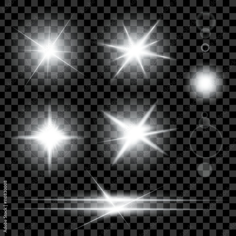 Creative concept Vector set of glow light effect stars bursts with sparkles isolated on black background. For illustration template art design, banner for Christmas celebrate, magic flash energy ray Creative concept Vector set of glow light effect stars bursts with sparkles isolated on black background. For illustration template art design, banner for Christmas celebrate, magic flash energy ray