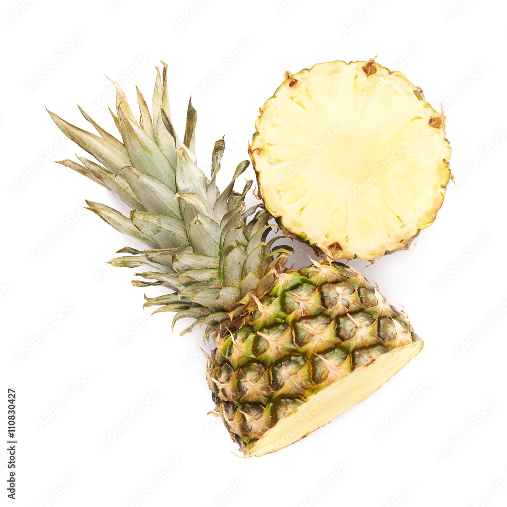 Cut pineapple isolated over white background Cut pineapple isolated over white background