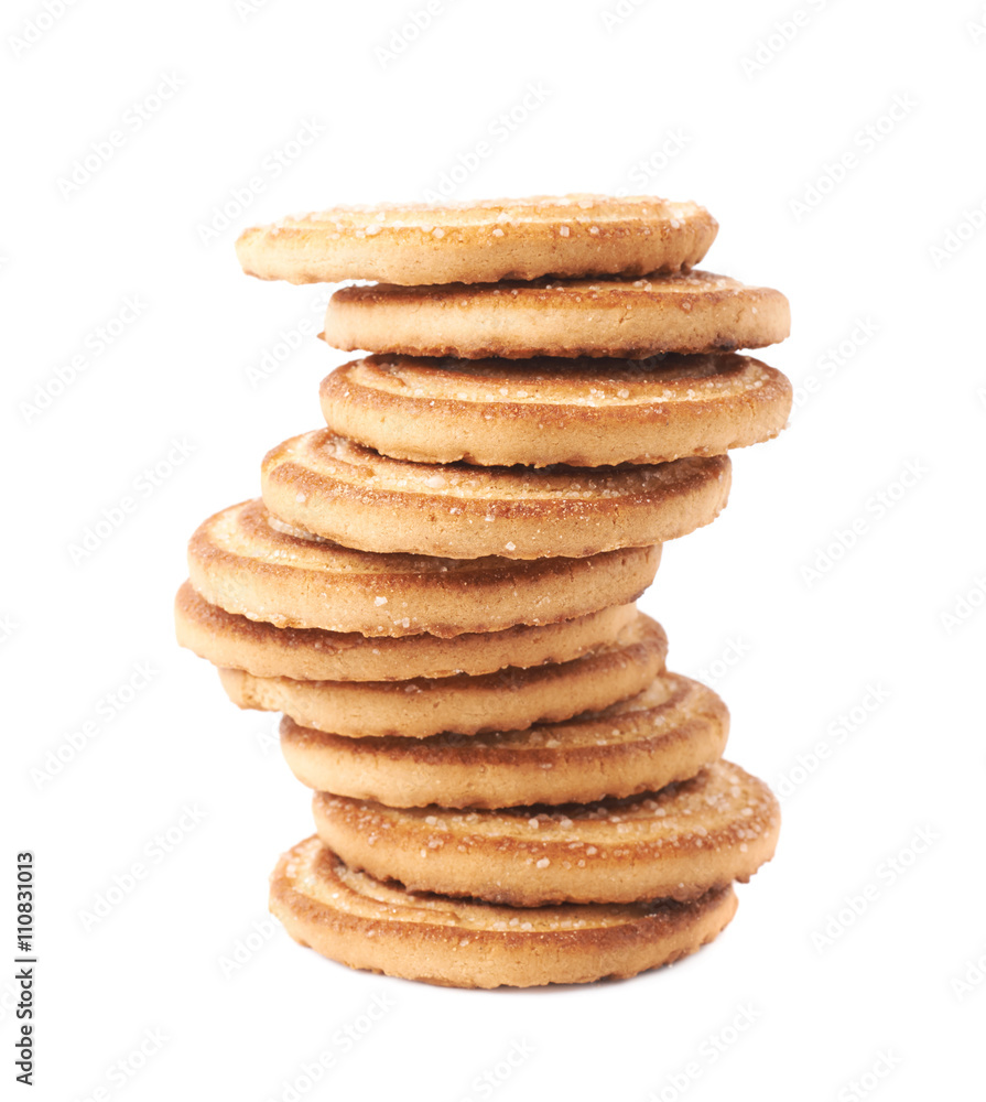 Twisted stack of cookies isolated over the white background Twisted stack of cookies isolated over the white background