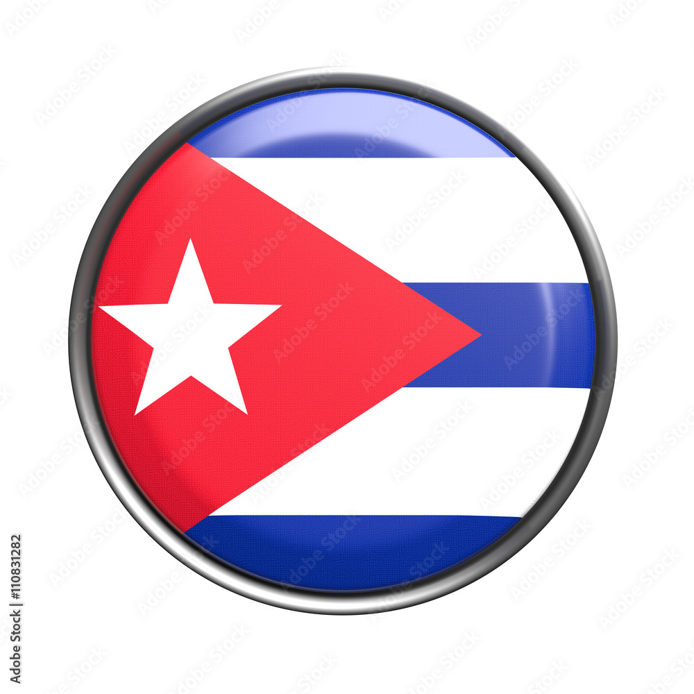 Button with Cuba flag Button with Cuba flag