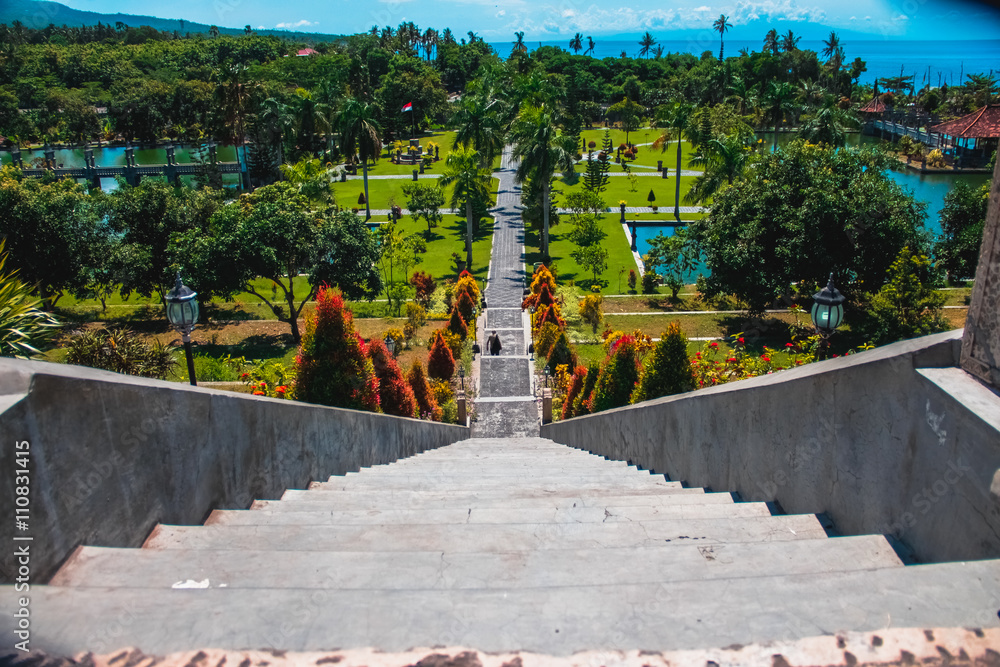 Stairs to the water palace in Bali