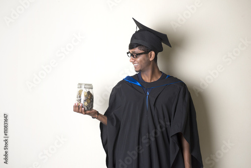 Wall Mural indian teenage male education fund concept photo