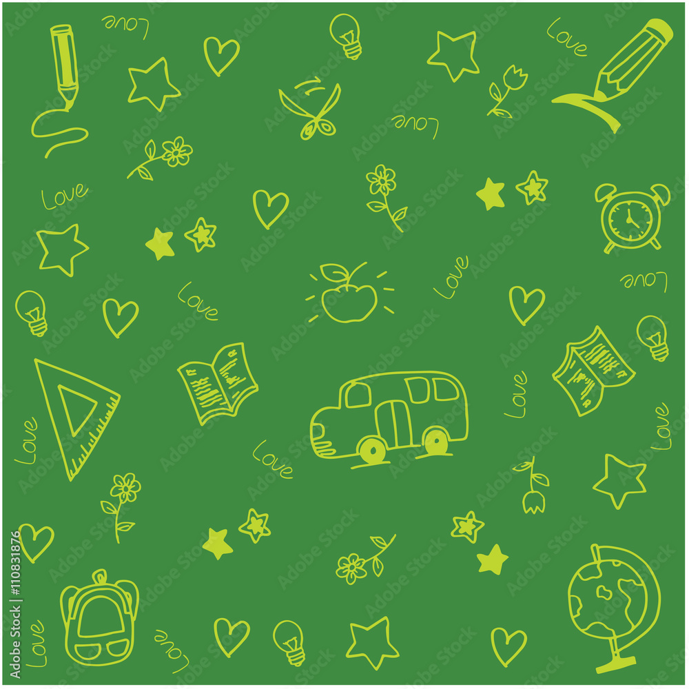 Theme school doodle art Theme school doodle art
