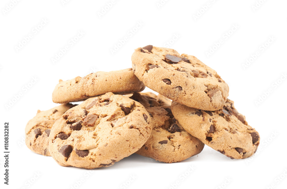 Pile of cookies isolated over the white background Pile of cookies isolated over the white background