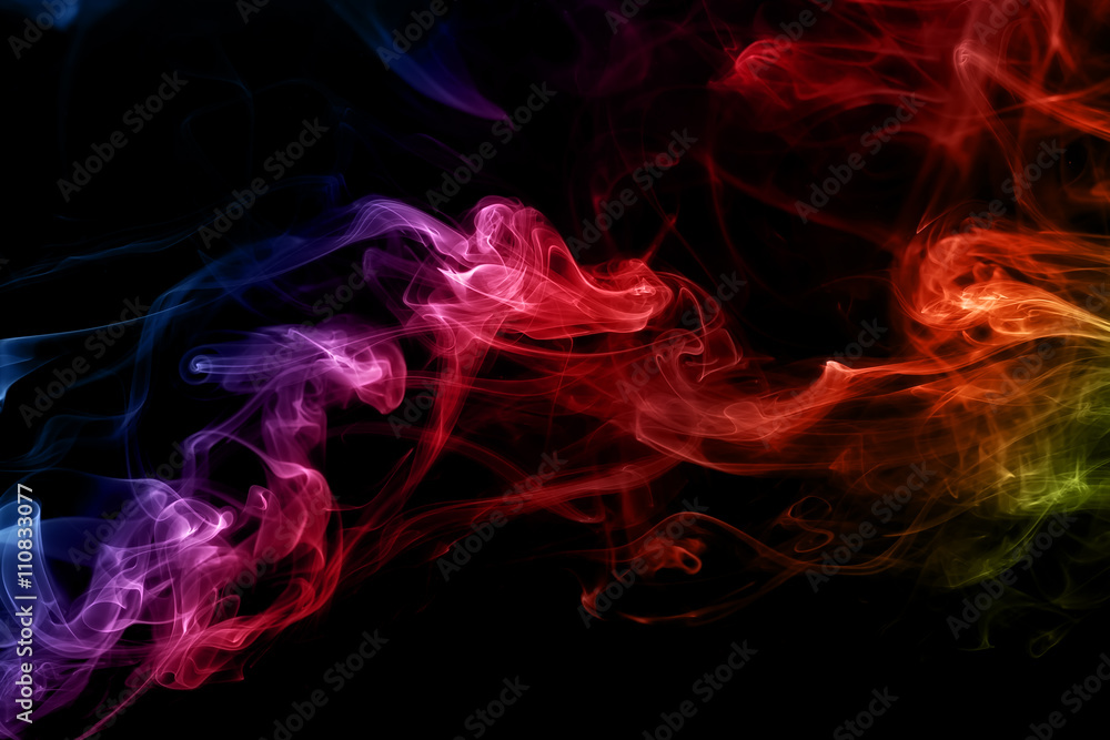 Colored abstract smoke, isolated on black background. Photo. Neon. Colored abstract smoke, isolated on black background. Photo. Neon.