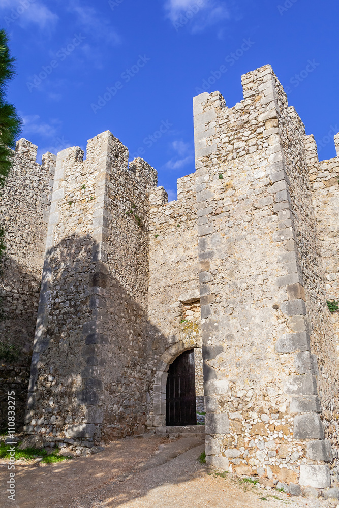 Entrance of the medieval Sesimbra castle, Portugal.