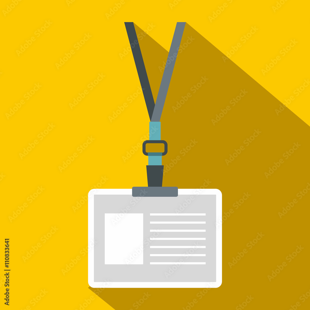 Plastic id card icon, flat style Plastic id card icon, flat style