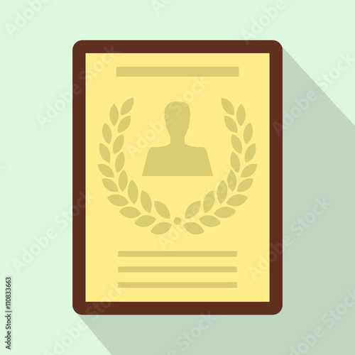 Fotografia Certificate, diploma, charter icon, flat style