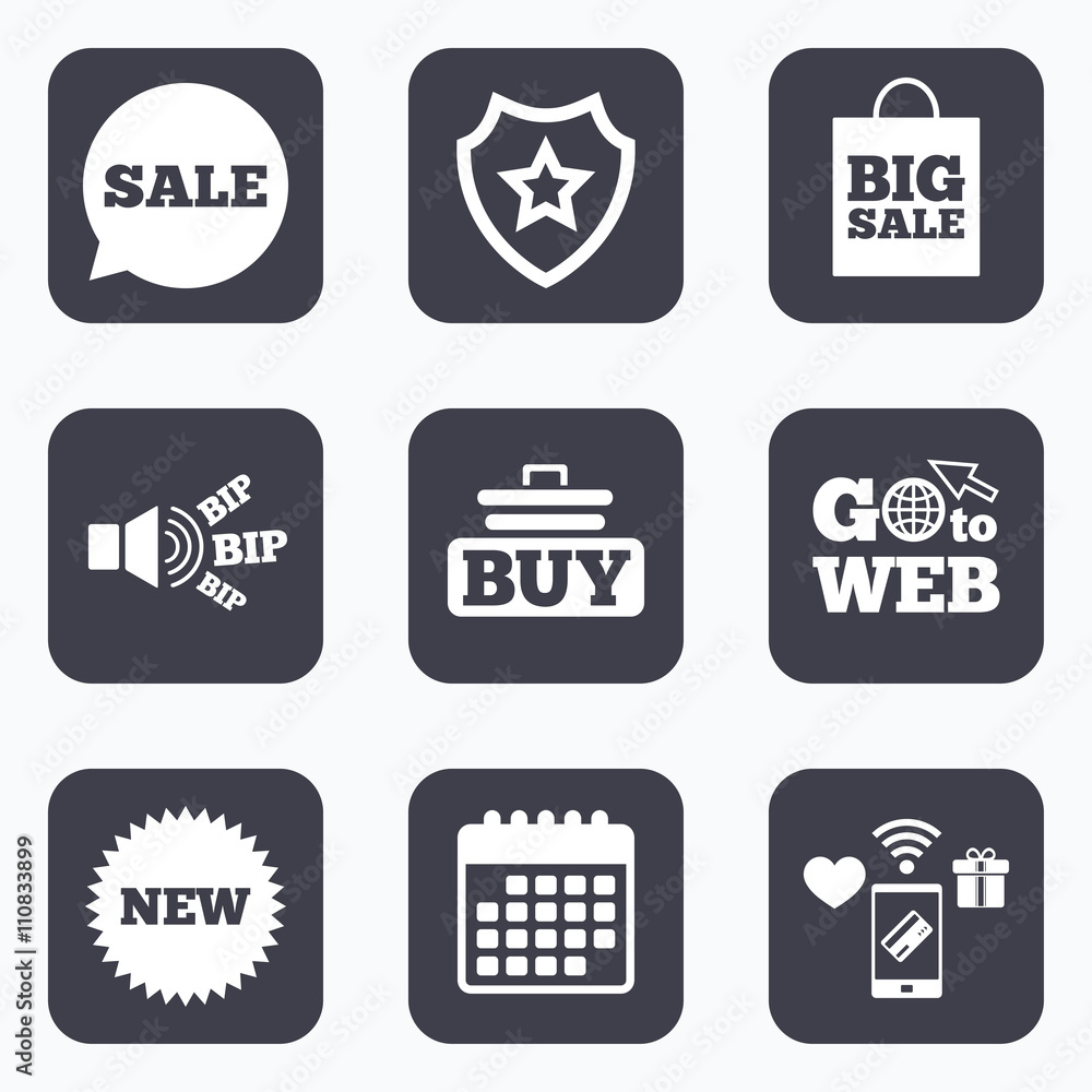 Sale speech bubble icon. Buy cart symbol Sale speech bubble icon. Buy cart symbol