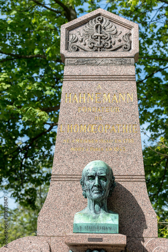 PARIS, FRANCE - MAY 2, 2016: Christian Friedrich Samuel Hahnemann Homeopathy founder grave in Pere-Lachaise cemetery homeopaty founder photo