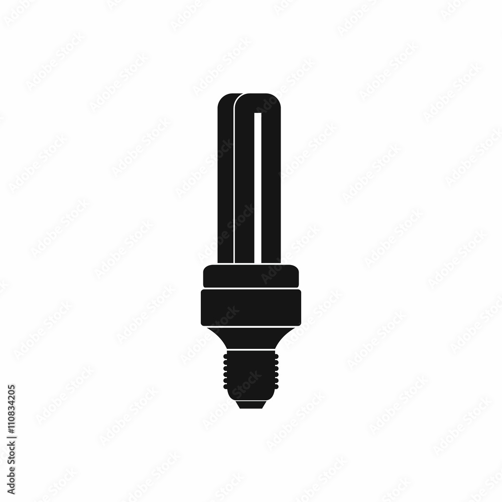 Tubular lamp icon, simple style Tubular lamp icon, simple style