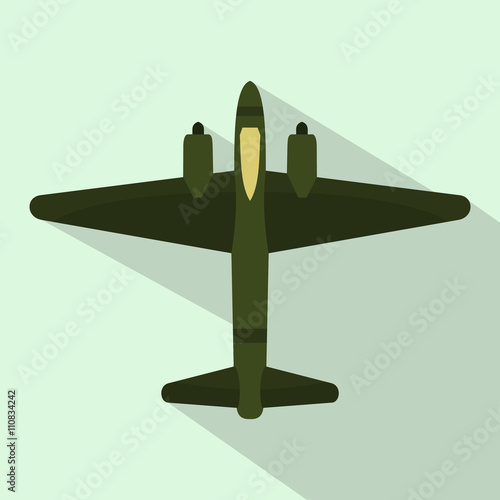 Military fighter jet icon, flat style © juliars