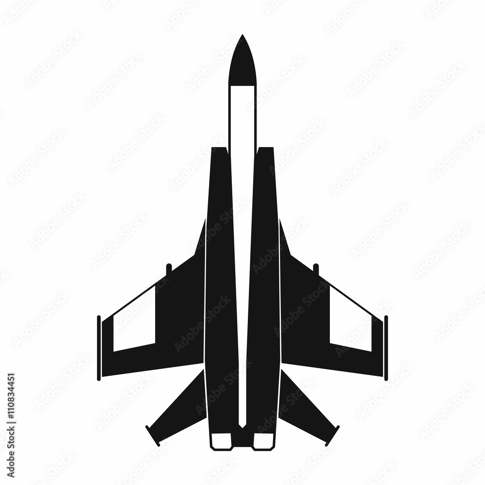 Fototapeta premium Fighter jet icon, simple style