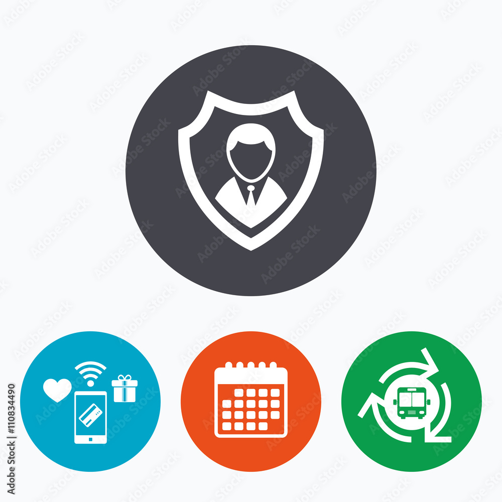 Security agency icon. Shield protection symbol. Security agency icon. Shield protection symbol.