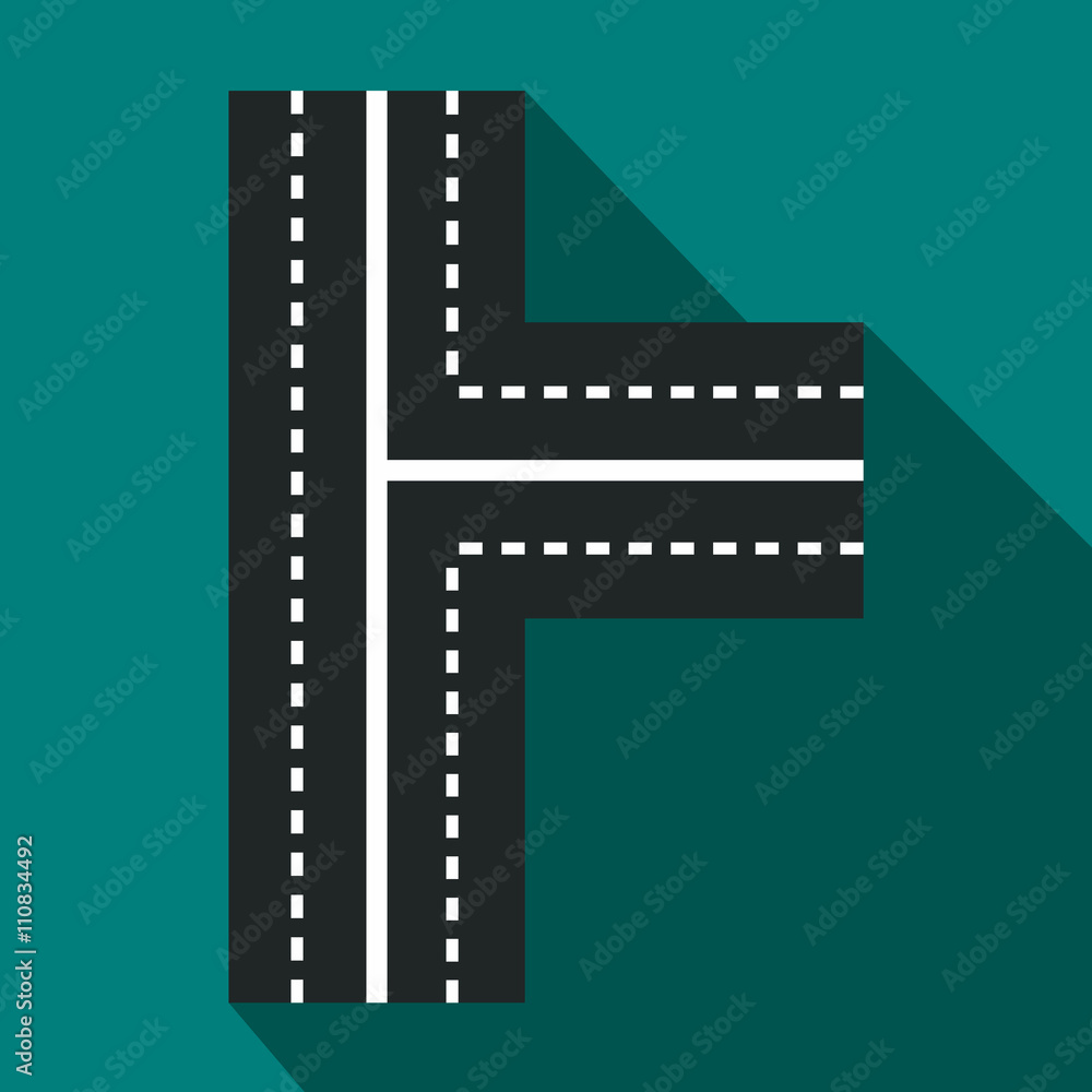 Crossroads icon in flat style