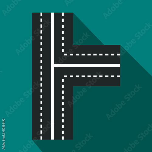 Crossroads icon in flat style