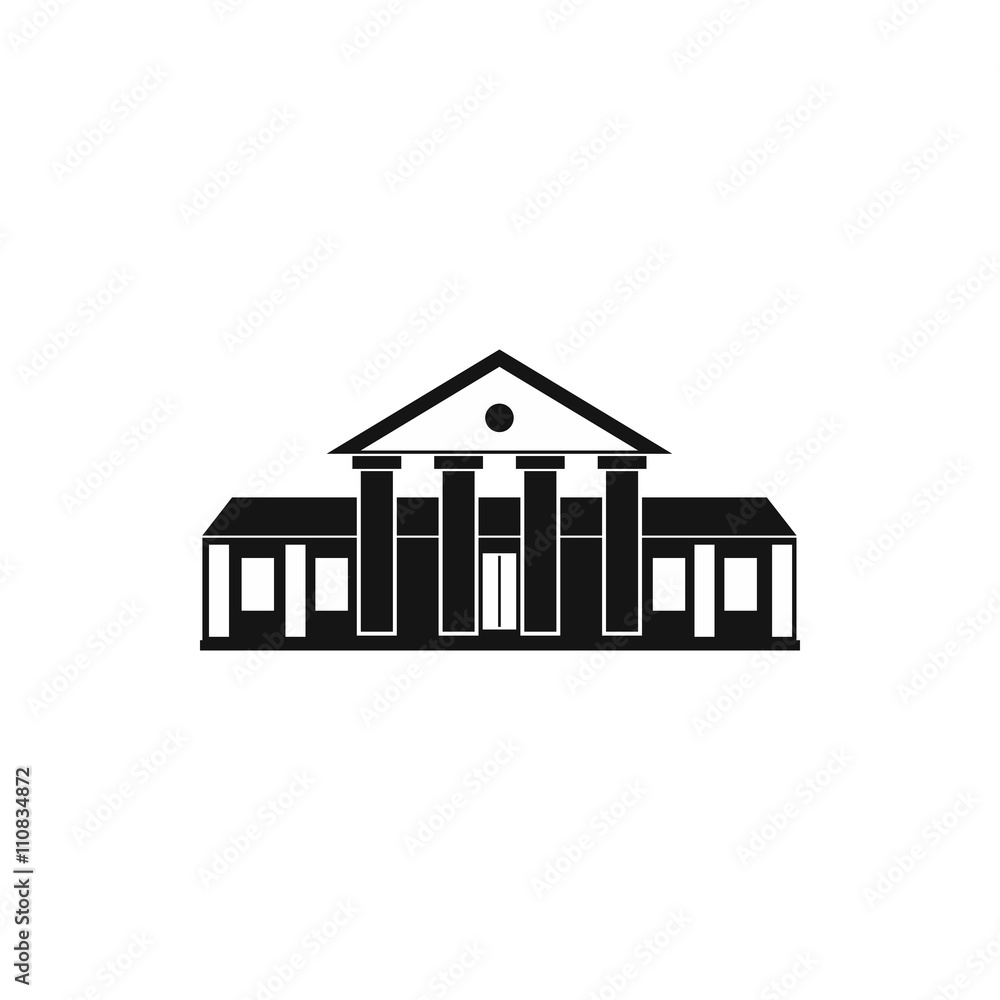 Bank building icon, simple style