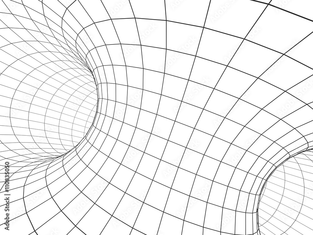 Abstract 3d tunnel from a grid Abstract 3d tunnel from a grid