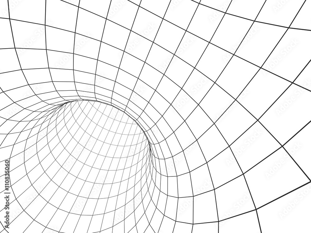 Obraz premium Abstract 3d tunnel from a grid