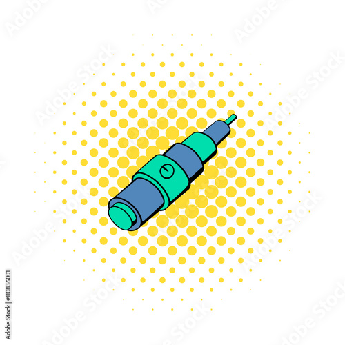 Electronic cigarette atomizer icon, comics style