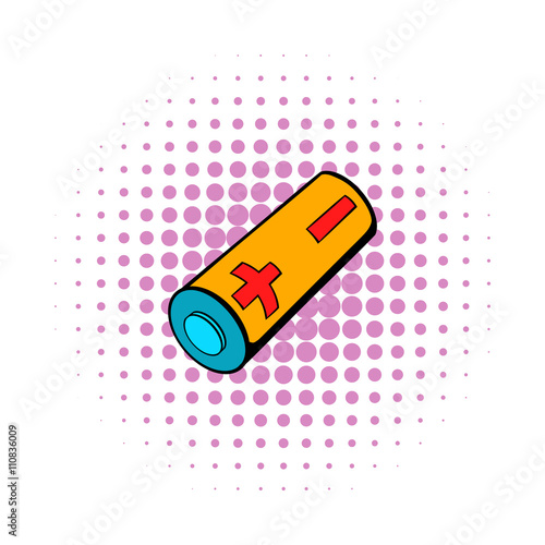 Electronic cigarette battery icon, comics style