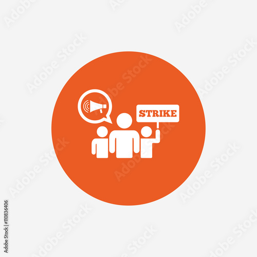 Strike sign icon. Group of people symbol.