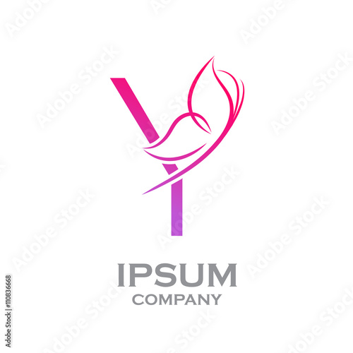 Abstract letter Y logo,Butterfly, beauty and fashion logo