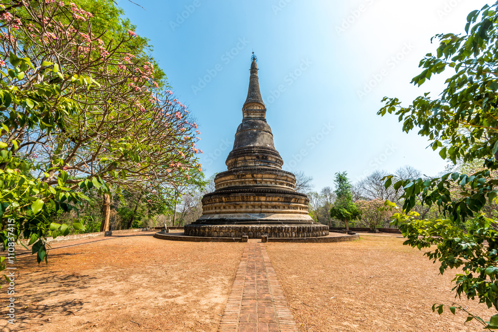 Ancient Pagoda. Wat U-mong (Tunnel temple) in Chiang mai provinc