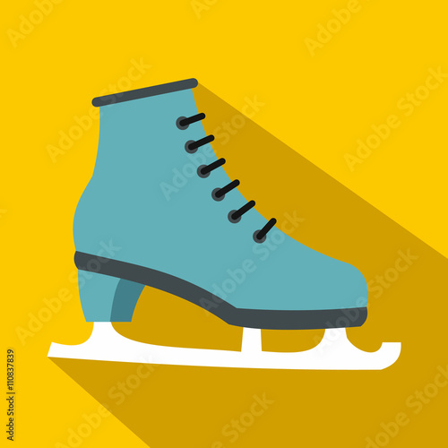 Ice skate icon, flat style