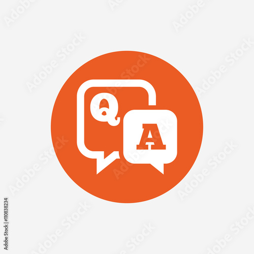 Question answer sign icon. Q&A symbol.