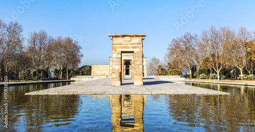 Temple of Debod Egyptian antic architecture in Madrid, Spain