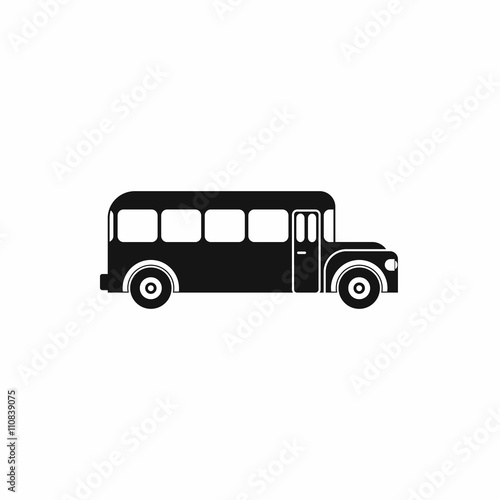 School bus icon, simple style