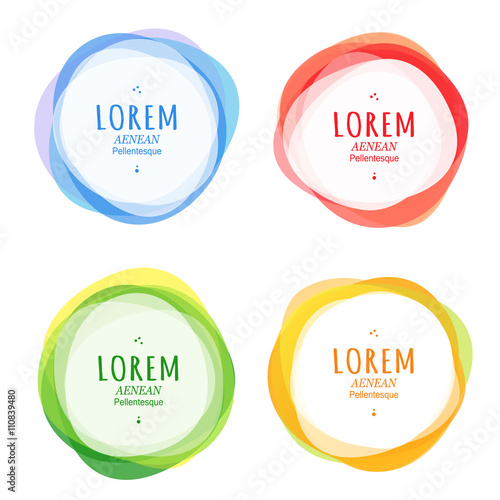 Set of round colorful vector shapes. Design elements.