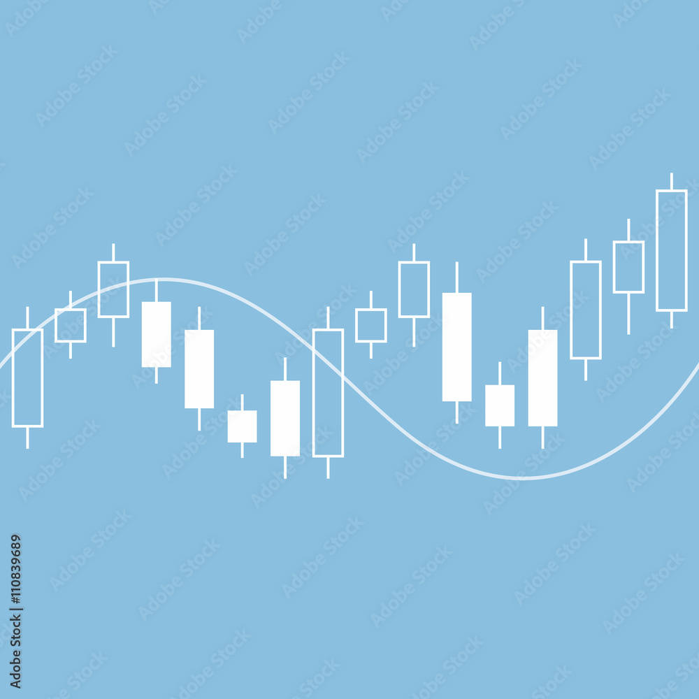 Candle stick graph chart of stock market