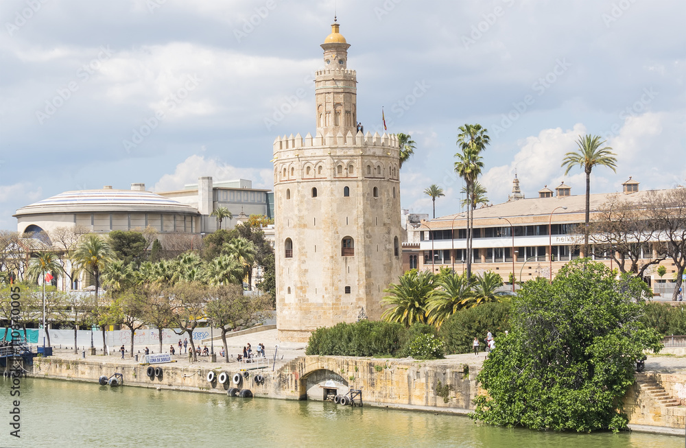 Torre del Oro, Sevilla, Guadalquivir river, Tower of gold, Sevil