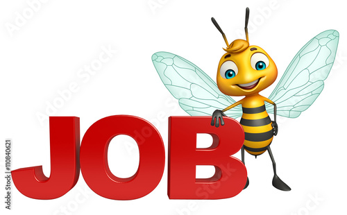 fun Bee cartoon character with job