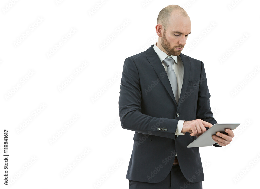 Business man working with a tablet computer Business man working with a tablet computer