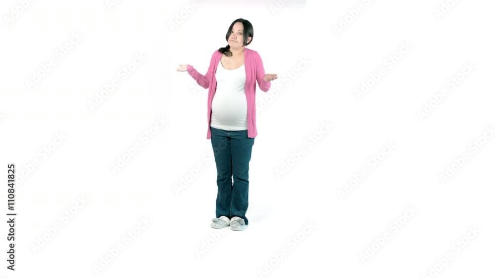 Pregnant adult asian woman isolated on a white background Pregnant adult asian woman isolated on a white background