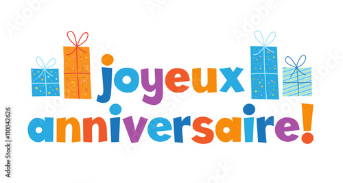 Carte JOYEUX ANNIVERSAIRE avec cadeaux