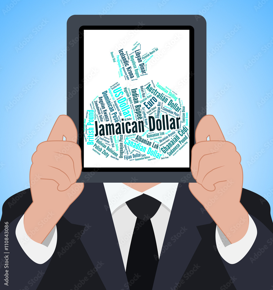 Jamaican Dollar Shows Foreign Exchange And Dollars Stock Illustration