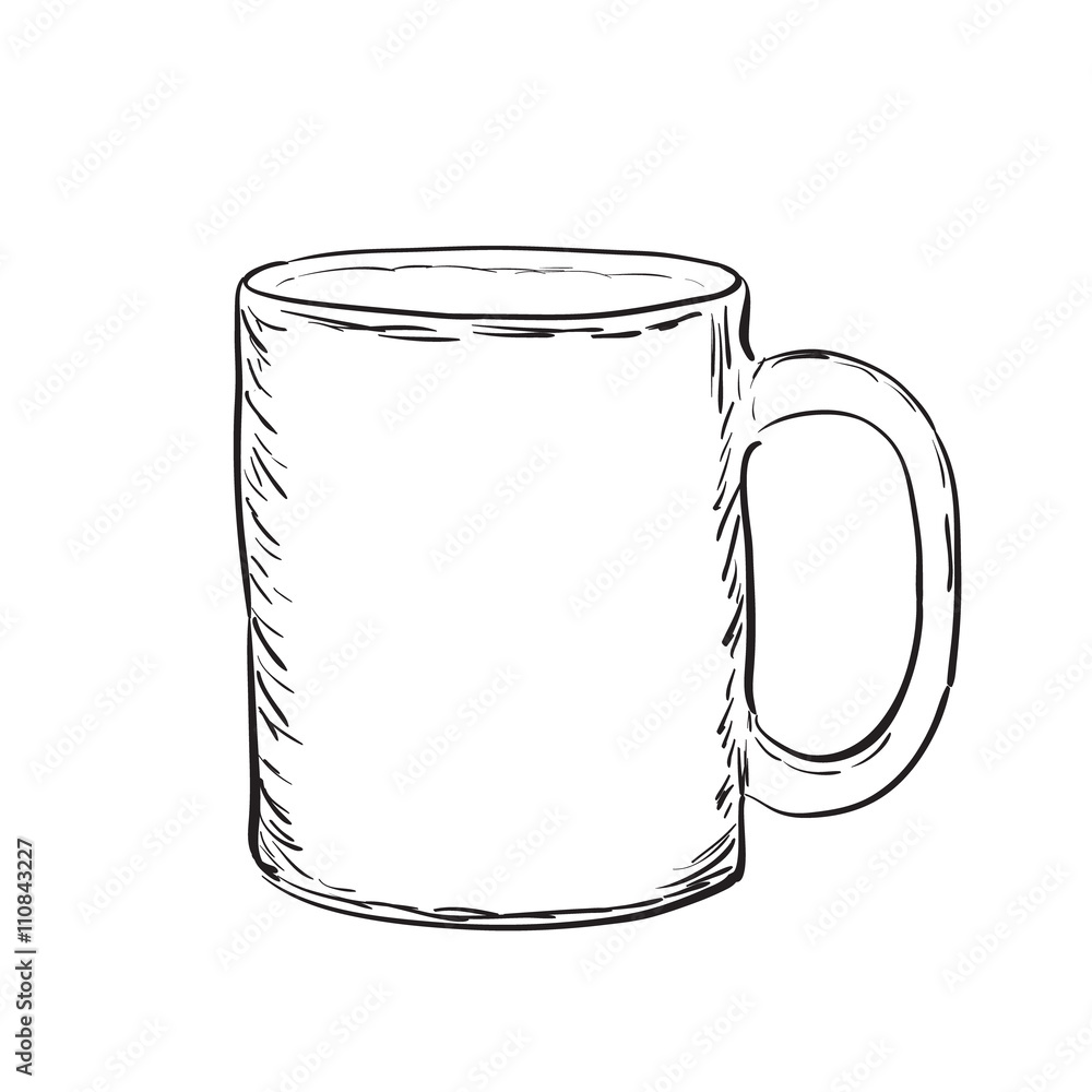 Mug sketch. Vector illustration. Mug sketch. Vector illustration.